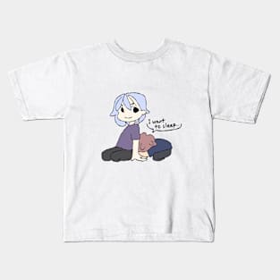 Anime girl want to sleep! Kids T-Shirt